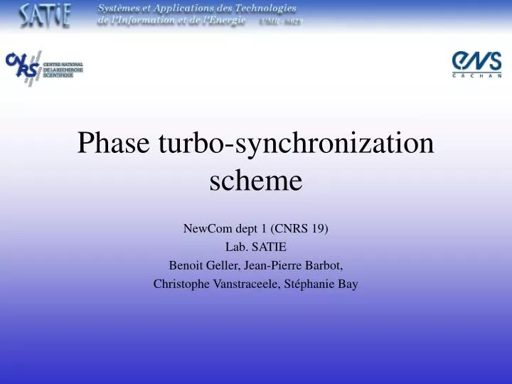 phase turbo synchronization scheme