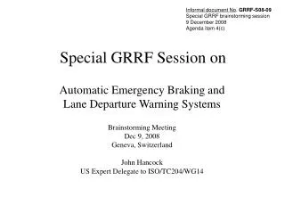 Special GRRF Session on