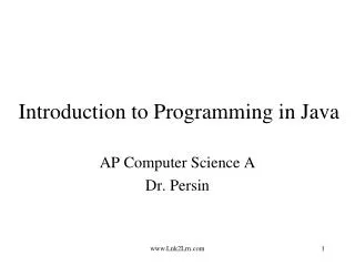 Introduction to Programming in Java