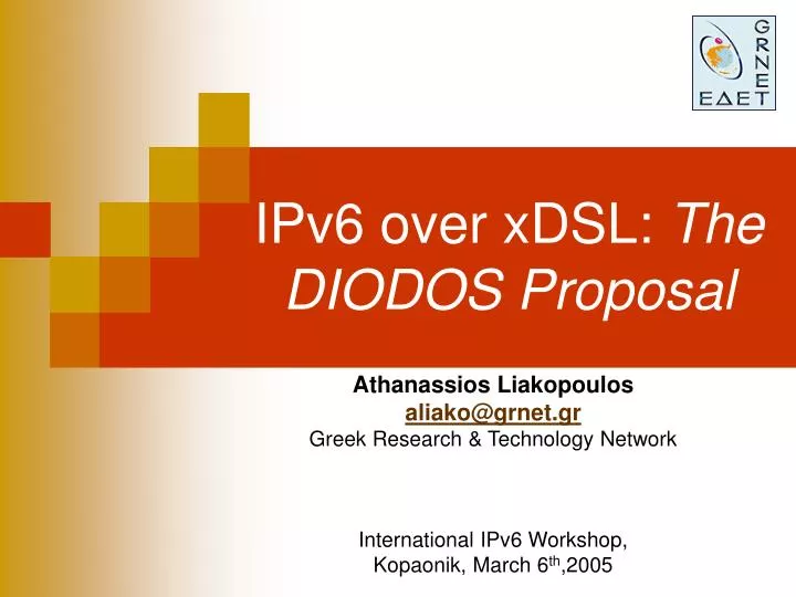 ipv6 over xdsl the diodos proposal