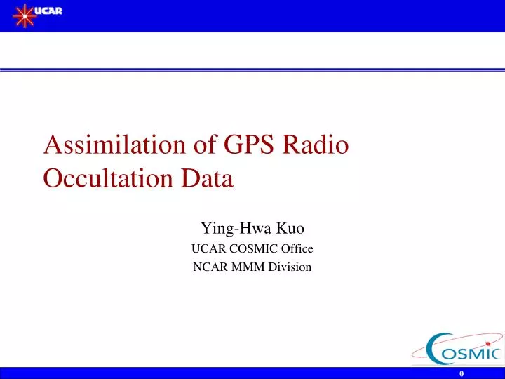 assimilation of gps radio occultation data