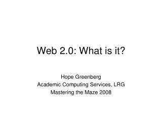 web 2 0 what is it