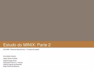 Estudo do MINIX: Parte 2