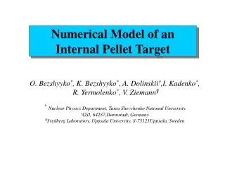Numerical Model of an Internal Pellet Target