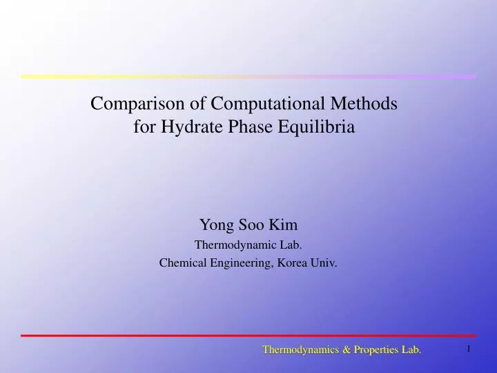comparison of computational methods for hydrate phase equilibria