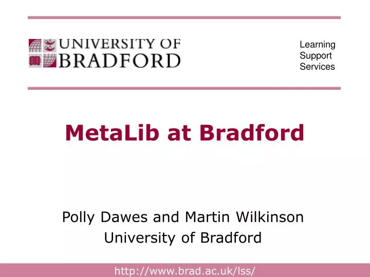 polly dawes and martin wilkinson university of bradford