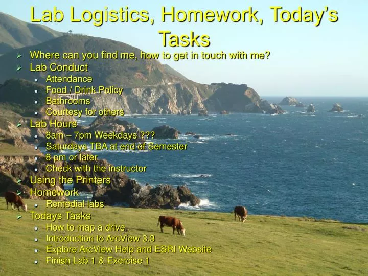lab logistics homework today s tasks