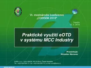 praktick vyu it eotd v syst mu mcc industry