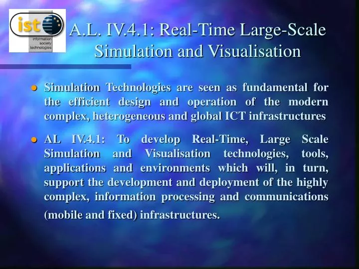a l iv 4 1 real time large scale simulation and visualisation