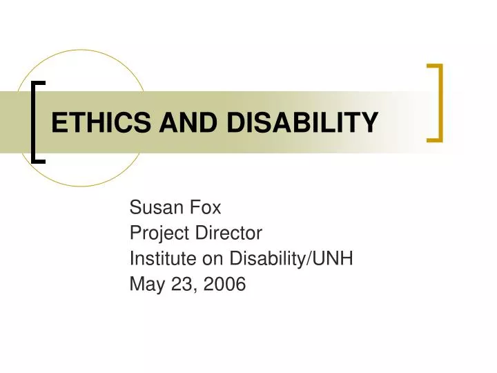 ethics and disability