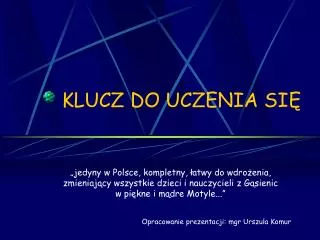 klucz do uczenia si