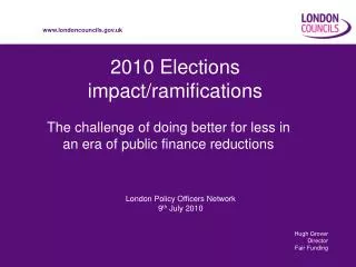 2010 Elections impact/ramifications