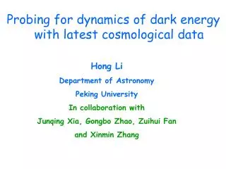 Probing for dynamics of dark energy with latest cosmological data