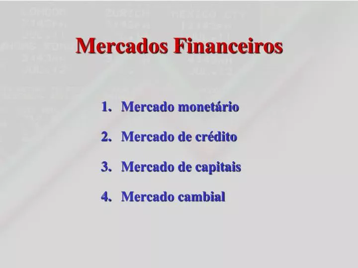 mercados financeiros