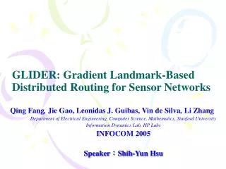 GLIDER: Gradient Landmark-Based Distributed Routing for Sensor Networks