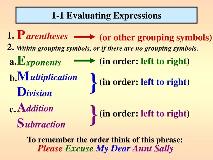 1 1 evaluating expressions
