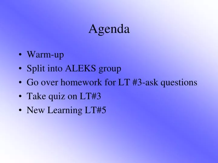 agenda