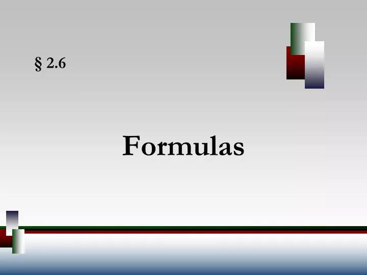 formulas