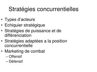 strat gies concurrentielles