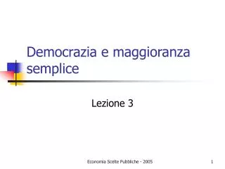 democrazia e maggioranza semplice