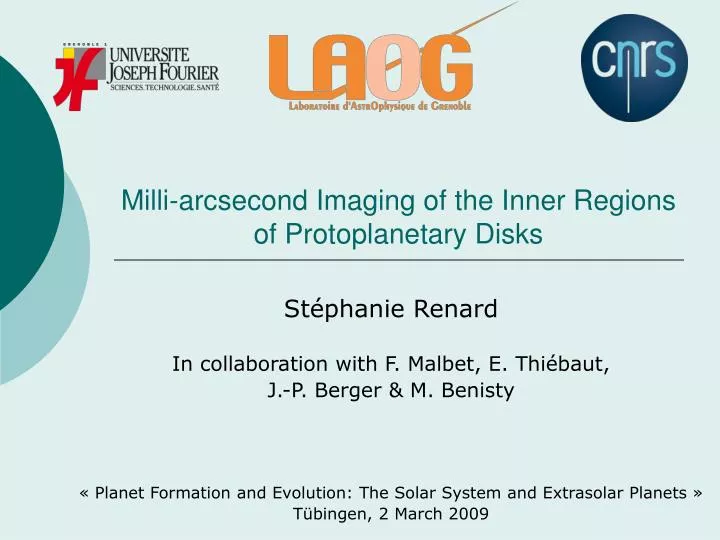 milli arcsecond imaging of the inner regions of protoplanetary disks