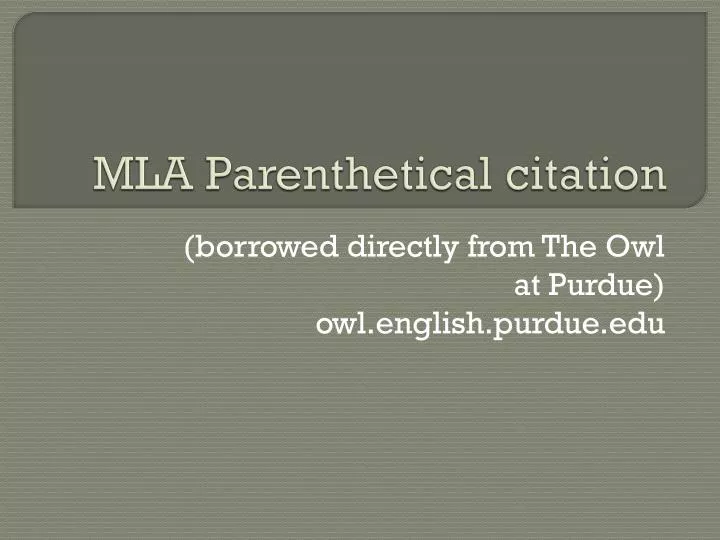 mla parenthetical citation