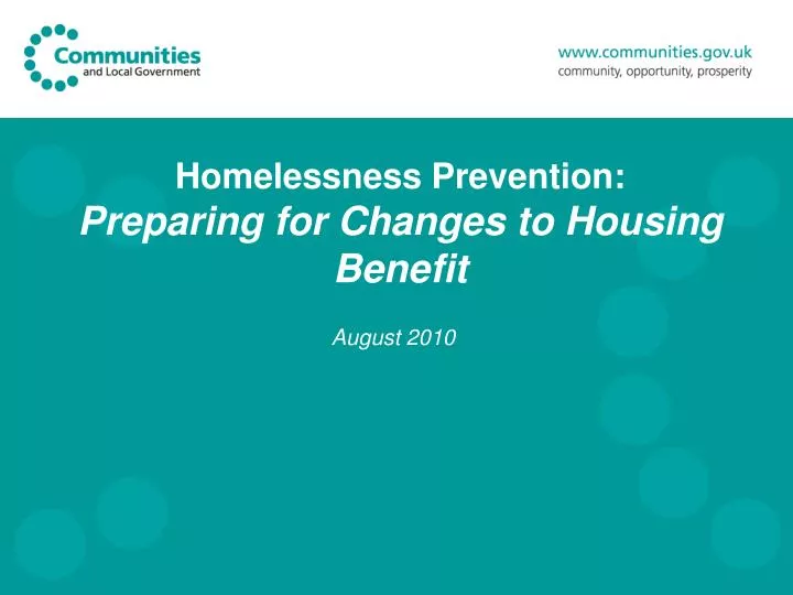 homelessness prevention preparing for changes to housing benefit