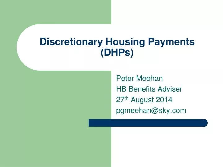 discretionary housing payments dhps