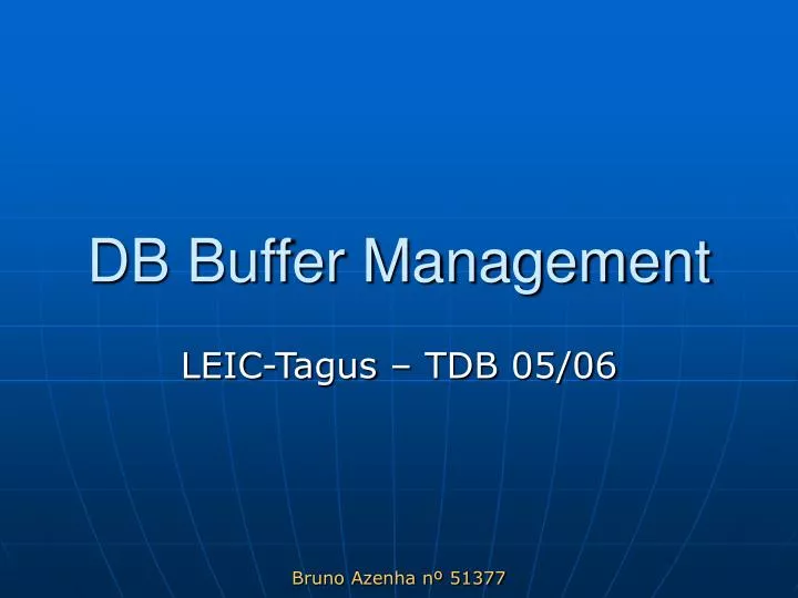 db buffer management