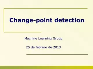Change-point detection