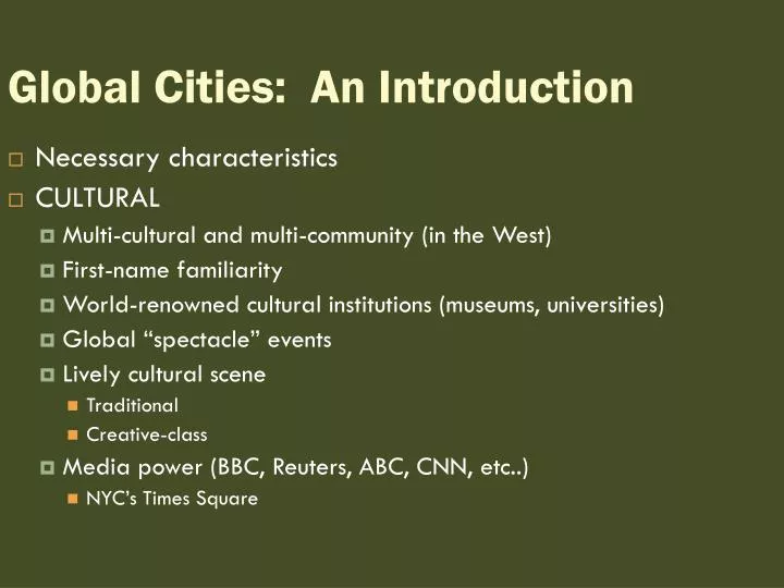 global cities an introduction