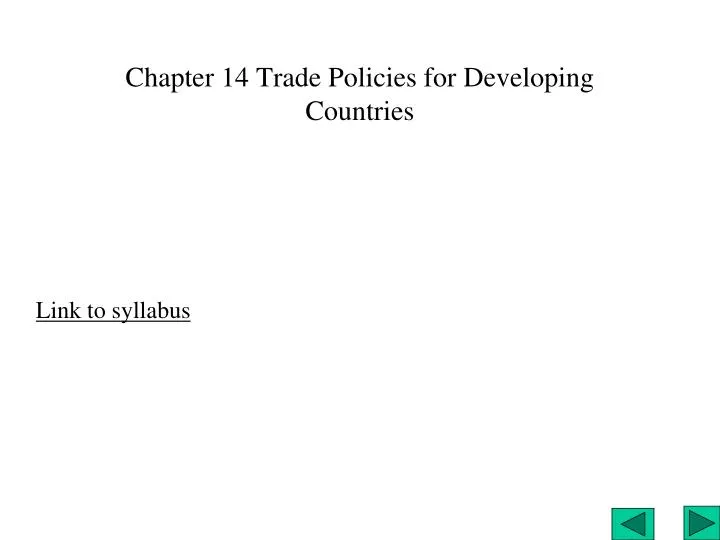 chapter 14 trade policies for developing countries
