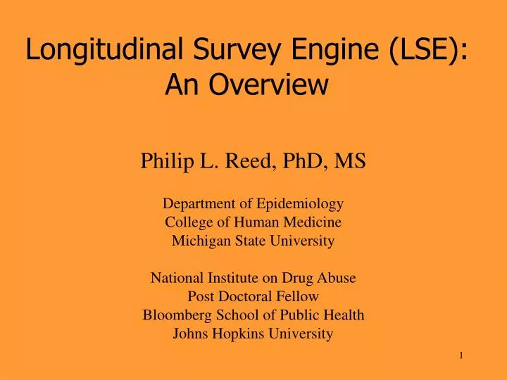 longitudinal survey engine lse an overview