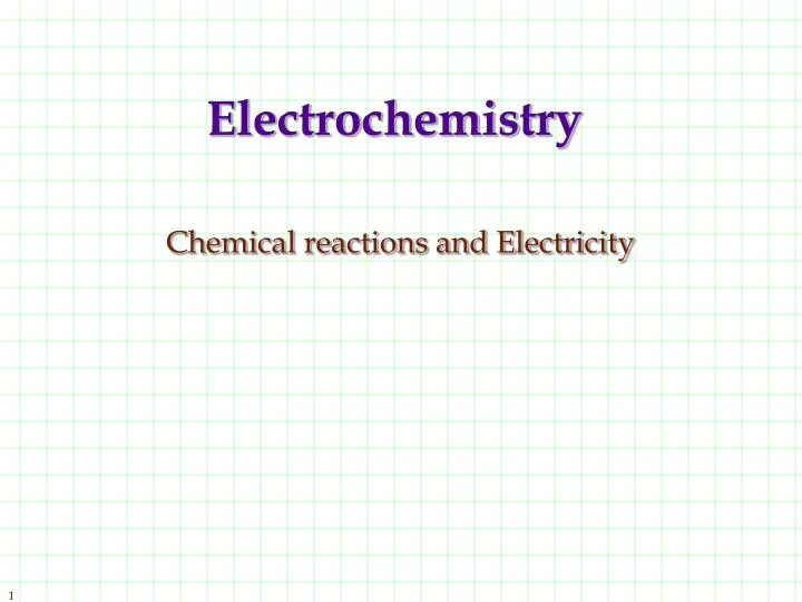 electrochemistry chemical reactions and electricity