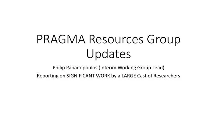 pragma resources group updates