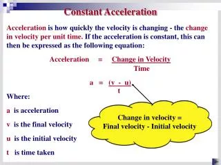 Constant Acceleration