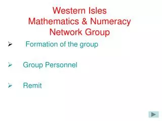 Western Isles Mathematics &amp; Numeracy Network Group