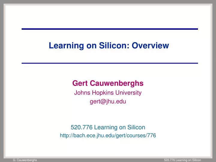learning on silicon overview