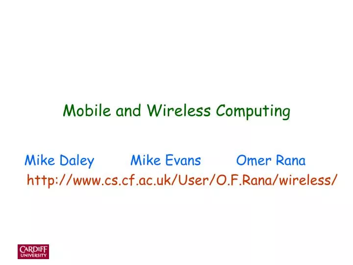 mobile and wireless computing