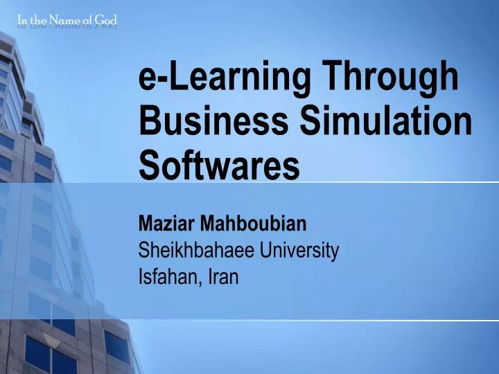 e learning through business simulation softwares