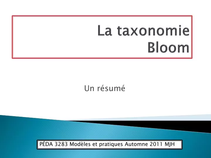 la taxonomie bloom
