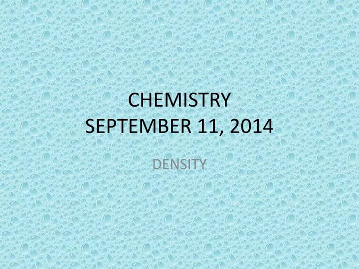 chemistry september 11 2014