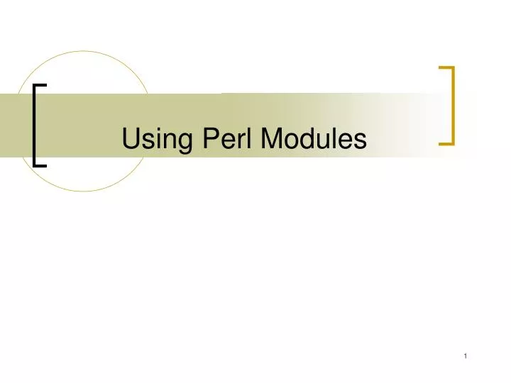 using perl modules