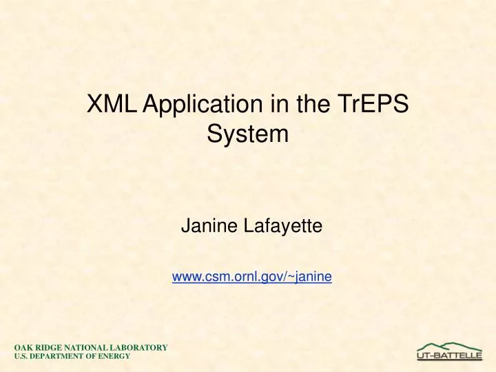 xml application in the treps system