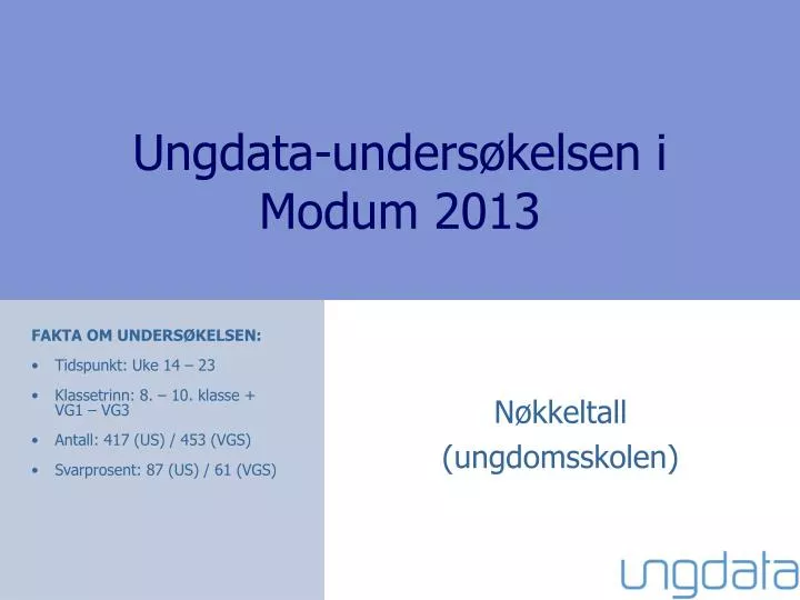 ungdata unders kelsen i modum 2013