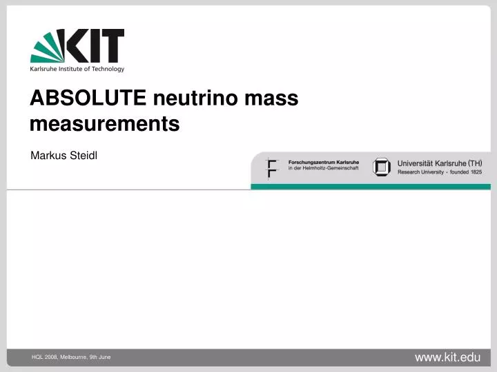 absolute neutrino mass measurements