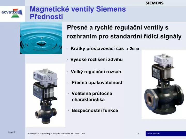 magnetick ventily siemens p ednosti