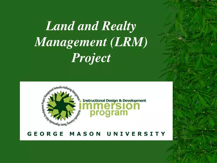 land and realty management lrm project
