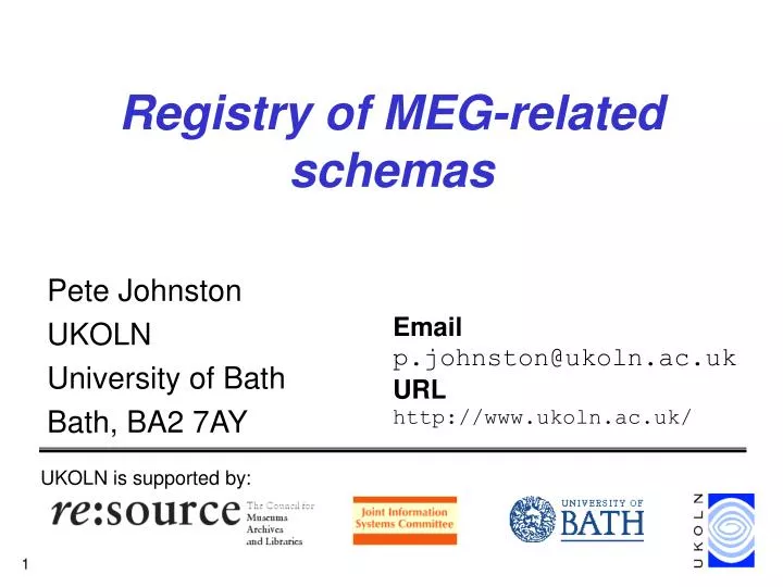 registry of meg related schemas