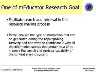 One of mEducator Research Goal: